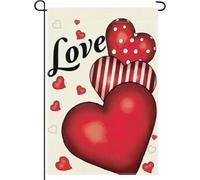 Pouces Love and Hearts Décoration de jardin Saint-Valentin Double drapeau