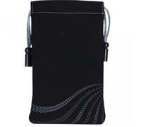 Pouch universel - COQUEDISCOUNT - Peau de pêche - Noir et gris - Souple - Liens coulissants
