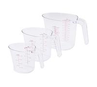 Pouche de mesure en plastique Pouche à une tasse de mesure à chaleur transparente pour la chaleur pour le jeu pâtisseries Baker 3PCS