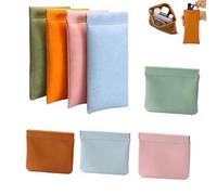 Pouchic - Personalized Snap Closure Leather Organizer Pouch,Pouchic Snap Closure Pouches, Pouchic Snap Closure, No Zipper Self-Closing Pocket Cosmetic Bag (A+B)