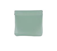 Pouchic - Trousse Organisatrice Personnalisée en Cuir avec Fermeture à Pression, Trousse de Voyage Mini Autorefermante, Sac de Rangement Cuir Grand Format pour Femme(Pale Green,Glasses bag9*18cm)