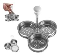 Pouchoir à œufs en Acier Inoxydable Poached Egg Maker Egg Poacher Tasses à Vapeur cuiseur d'oeuf avec 3 Tasses Outil de Cuisson