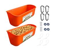 Poucken Feeds Trough Set - 2 pièces No Waste Poultry Waterer Bucket Feed