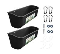 Poucken Feeds Trough Set - 2 pièces No Waste Poultry Waterer Bucket Feed
