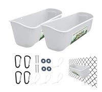 Poucken Feeds Trough Set - 2pcs No Waste Poultry Waterer Bucket Feed