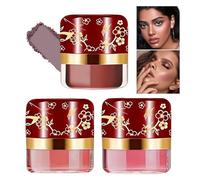 Poudre à joues veloutée, pigment mat longue durée, kit de maquillage 3 pièces avec haute couleur, formule minérale lisse, cosmétique pour le visage avec finition naturelle, de beauté pour