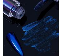 Poudre à ongles caméléon rouge chromé effet miroir métallique pailleté poudre holographique laser pour ongles manucure à la maison (bleu)