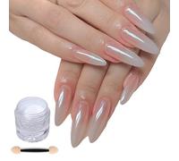 Poudre À Ongles Chromée Blanche Pigment Effet Miroir Scintillant Nail Art Scintillant Pour Salons Pigment Blanc À Effet Miroir Pour Ongles