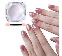 Poudre à ongles chromée perle blanche Effet miroir clair de lune Glace transparente Nail Art Paillettes Pigment Poudre perle nacrée Poudre pour ongles Décorations de manucure haute brillance