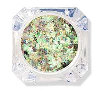Poudre à ongles chromée perle blanche, pigment chromé paillettes poussière manucure bricolage décoration irisé sirène pigment résine artisanat(2#) (01)