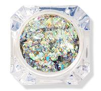 Poudre à ongles chromée perle blanche, pigment chromé paillettes poussière manucure bricolage décoration irisé sirène pigment résine artisanat(2#) (04)