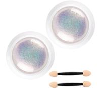 Poudre à ongles chromée sirène 2 pièces de 0, 3 g kit de poudre chromée pour ongles avec bâton éponge métallique nacrée pour vernis gel et décoration d'.