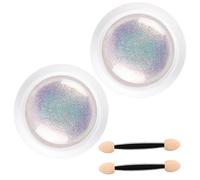 Poudre à ongles chromée sirène lot de 2 0, 3 g avec bâtonnet éponge décoration DIY pour vernis gel nacré nail art