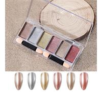 Poudre à ongles effet miroir métallique chromé brillant avec bâtons de fard à paupières DIY Art Décoration Longue durée Texture lisse pour faux ongles acryliques naturels Starter Profess