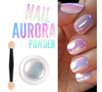 Poudre à ongles effet perle, 1 pot, miroir aurore chromé, sirène, poudre d'art pour ongles, arc-en-ciel AB, miroir magique, fournitures de poudre de coquille de perle FT275-3
