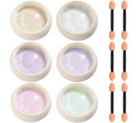 Poudre à ongles perlée | 6 pièces poudre à ongles chromée 6 couleurs effet miroir perle 3 grammes paillettes irisées aurore holographique pour vernis gel décorations artistiques