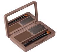 Poudre à Sourcils Imperméable, 2 Couleurs Poudre à Sourcils Imperméable Naturel Duo Kit de Sculpture pour Filles Femmes Brun Foncé et Gris 1Set, Naturel