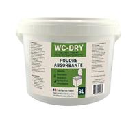 Poudre absorbante toilettes sèches, désodorisant naturel, parfum eucalyptus, fabriqué en France, idéal pour camping, randonnée, chantiers - WC-DRY (Seau 3L)