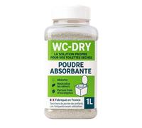 Poudre absorbante WC-DRY 1L pour toilettes sèches - Désodorisant naturel eucalyptus, fabriquée en France