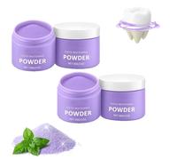 Poudre blanchissante pour les dents, élimine les taches, poudre violette brillante, saveur menthe, sans sensibilité, haleine fraîche, renforce les gencives, pour les taches de café et de tabac. (2PCS)