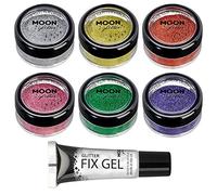 Poudre brillante ultrafine classique par Moon Glitter - 100% de paillettes cosmétique pour le visage, le corps, les ongles, les cheveux et les lèvres - 5g - Assortiment de 6 couleurs