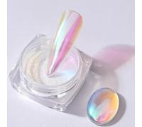 Poudre Chrome Ongle Blanc Perle BISHENGYF - Super Brillante 1g Nail Art Ongle Rouge Aurore Poudre, Effet Nacré Rosa Silber Spiegeleffekt Chrom Nagelpude Glazed Donut Holo Glitzerpuder für DIY-Salon