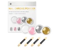 Poudre Chrome Ongles - 4 Paillettes à Effet Holographique - Kit de Poudre à Tremper pour Design de Vernis Gel - Pour Manucure à Domicile Débutantes Usage Quotidien Soirée et Rendez-vous