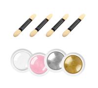 Poudre Chromée pour Ongles Set de 4 Outils de Manucure à Tenue