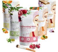 Poudre combinée de soins de la peau (grenade + betterave, margem + tulsi, orange + papaye, curcuma + orange, bois de santal + safran) - Poudre combinée pour une peau éclatante naturelle - 375 g (75 g