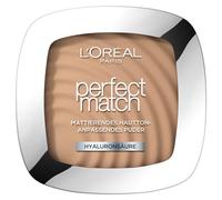Poudre compacte matifiante L'Oréal Paris avec FPS 8 avec miroir et éponge, poudre Perfect Match, n° 5 D/5 W Dore/Warm, 9 g (1 paquet)
