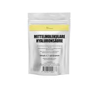 Poudre d'acide hyaluronique 10 g pour 1000 ml de crème gel de sérum pour le visage à molécules moyennes moléculaires - Effet extérieur (acide hyaluronique poudre à fabriquer soi-même vos propres