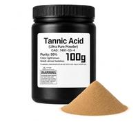 Poudre d'acide tannique pur à 99% contre la rouille, 100 g-100g | Tannage du cuir | Réactif industriel de qualité laboratoire | Inhibiteur de corrosion des métaux |Rénovation antirouille