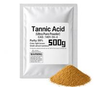 Poudre d'acide tannique pur à 99% contre la rouille, 100 g-500g | Tannage du cuir | Réactif industriel de qualité laboratoire | Inhibiteur de corrosion des métaux |Rénovation antirouille