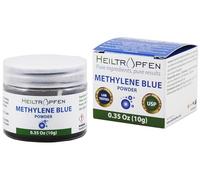 Poudre de bleu de méthylène 10 g | Ultra haute pureté | Ingrédients de qualité pharmaceutique USP - Testés par des tiers | Sans formaldéhyde | Cuillère incluse | Heiltropfen®