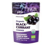 Poudre de cassis bio LOOV, élaborée à partir de cassis entiers 100%, baies biologiques lyophilisées et réduites en poudre, cultivées en Europe du Nord, sans sucre ajouté, 113 g