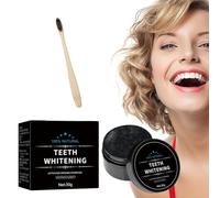 Poudre de Charbon pour Blanchiment Dentaire+Brosse à Dents, Poudre de Nettoyage des Dents, Poudre Blanchisseuse de Dents avec Charbon de Bambou Actif, Kit de Blanchiment des Dents