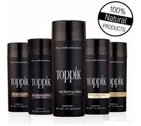 Poudre de cheveux densifiant - TOPPIK - Châtain Foncé - 27,5 g - Kératine - Volume et densité