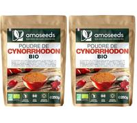 Poudre de Cynorrhodon BIO 250g | Articulations, Vitamine C | 100% églantine (Lot de 2)