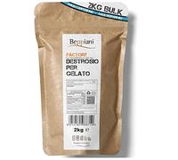 Poudre de dextrose Beppiani 2 kg pour glaces, pâtisserie, sirop de glucose, thé froid, boissons rafraîchissantes et recharge d'énergie 100% naturel - Extrait de raisin. Produit professionnel