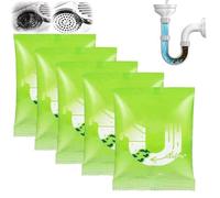 Poudre de dragage de pipeline puissante, dissolvant d'obstruction de drain, nettoyant et désodorisant pour drains, nettoyant de tuyau polyvalent pour cuisine, salle de bain et toilettes (5 Pcs)