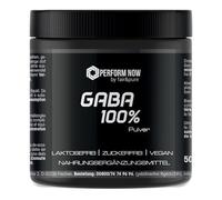 Poudre de GABA - 500g - 100% d'acide gamma-aminobutyrique - dosage optimal - fabrication de qualité allemande | PERFORM NOW by fair&pure®.