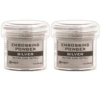 Poudre de gaufrage Ranger, Super fine Argent 2 Pack Argenté