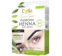 Poudre de henné pour sourcils - DELIA COSMETICS - 1.0 Noir - Effet naturel - Longue durée - 4g