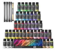 Poudre de Mica 40 Couleurs * 5g - Colorant Resine Epoxy Poudre, Colorant de Savon, Pour Bougie, Vernis à Ongle, époxy