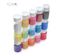 Poudre De Mica Nacrée Faite À La Main, 15 Pièces, Résine Époxy, Colle, Colorant, Moule, Matériau, Pigments De Cristal, Pigment De Résine P N4m8