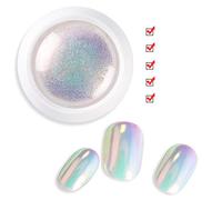 Poudre de Miroir D'ongle, Ongle Effet Perle Chrome Boîte Paillettes Ongles Nail Art Métallique Brillant Holographic Powders Chromé Pigment Décorations Brillantes D'art Clou Scintillement L'effet Néon