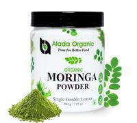 Poudre de moringa bio - 200 g - Poudre de feuille de moringa 100 % pure et certifiée pour la santé générale, superaliment vert entier pour stimuler l'immunité.