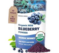 Poudre de myrtille sauvage bio LOOV, issue des forêts nordiques, 100% fruit entier (myrtille), lyophilisée et réduite en poudre, sans sucre ajouté, 250 g (52 jours)