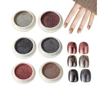Poudre de ongles chromée, ensemble de poudre chromée à ongles | 6 couleurs Miroir Effet Fingernail Chrome - Shimmer Nail fournit de la poudre pour le festival, les rencontres, le maquillage, l'Hallowe