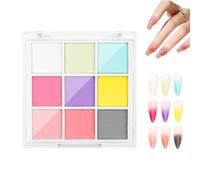 Poudre de pigment à ongles, 3x3 pouces 9 couleurs palette de poudre pigment à ongles massif, néon couleur bricolage pour les, style 1